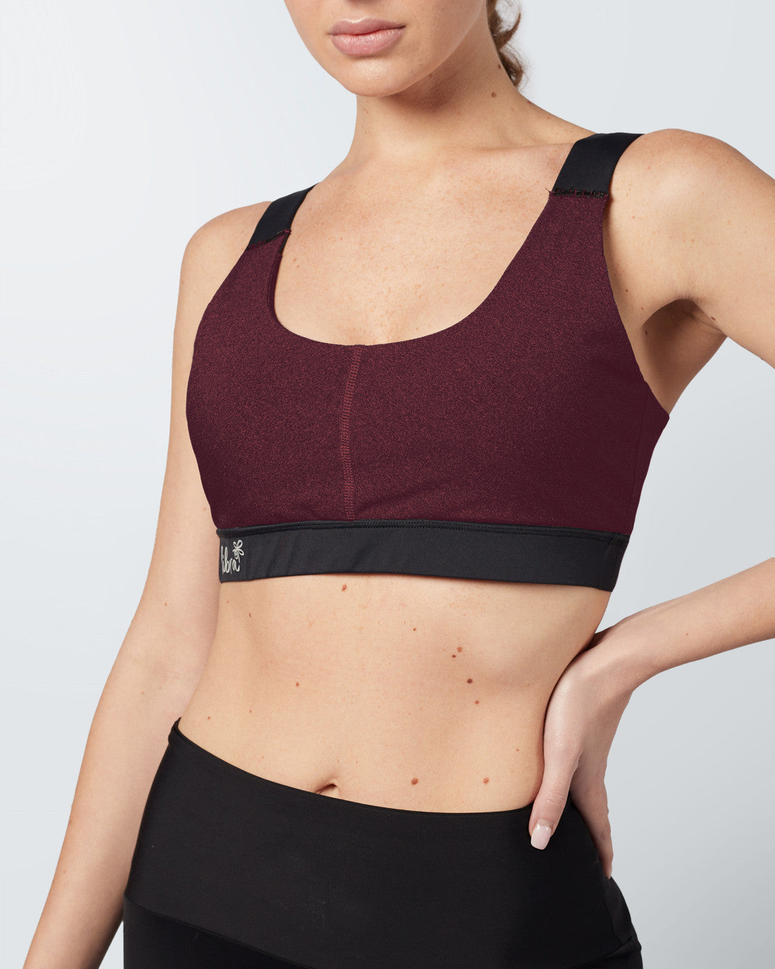 Lycra Heather Sports Bra - Red