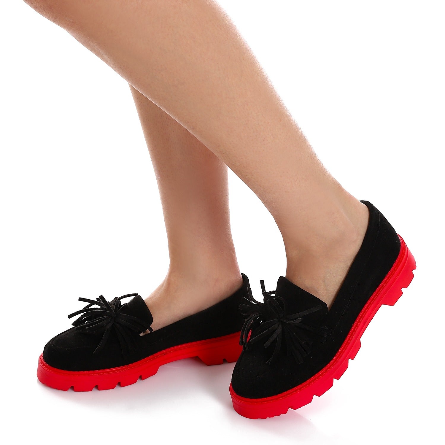 Leather Tassel Loafers - Black