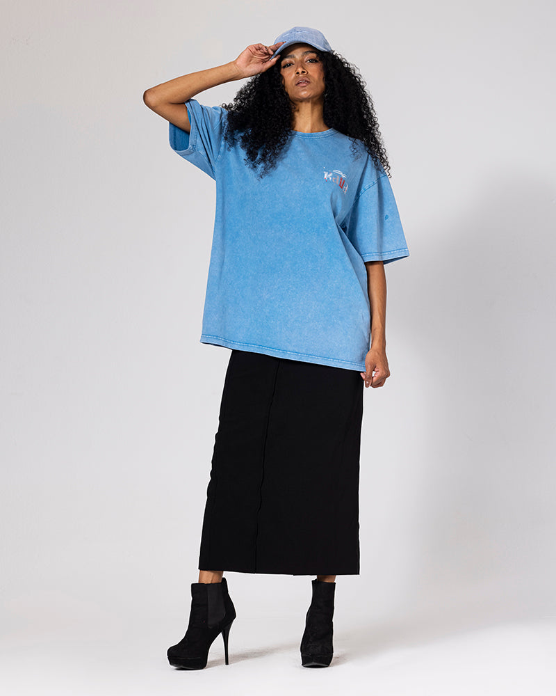 Cotton Ocean Burn Tee - Blue