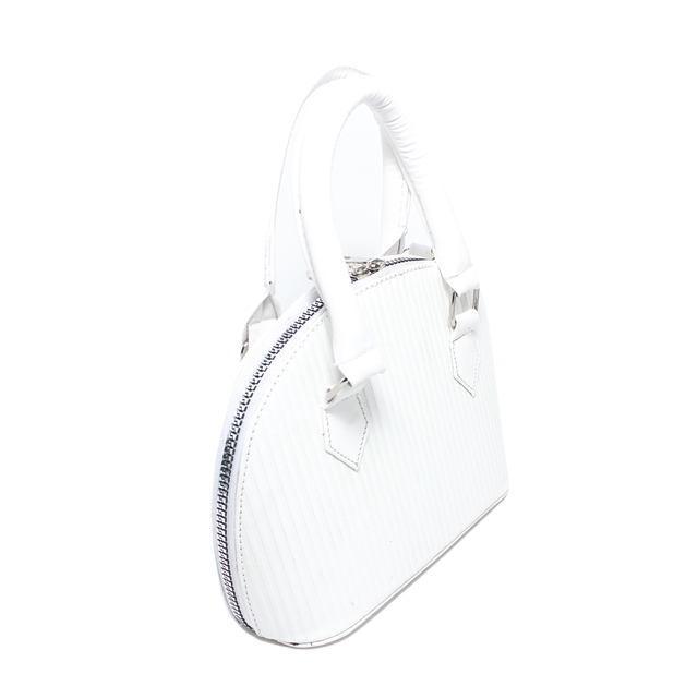 Faux leather Stylish Hand Bag with Cross Strap - White