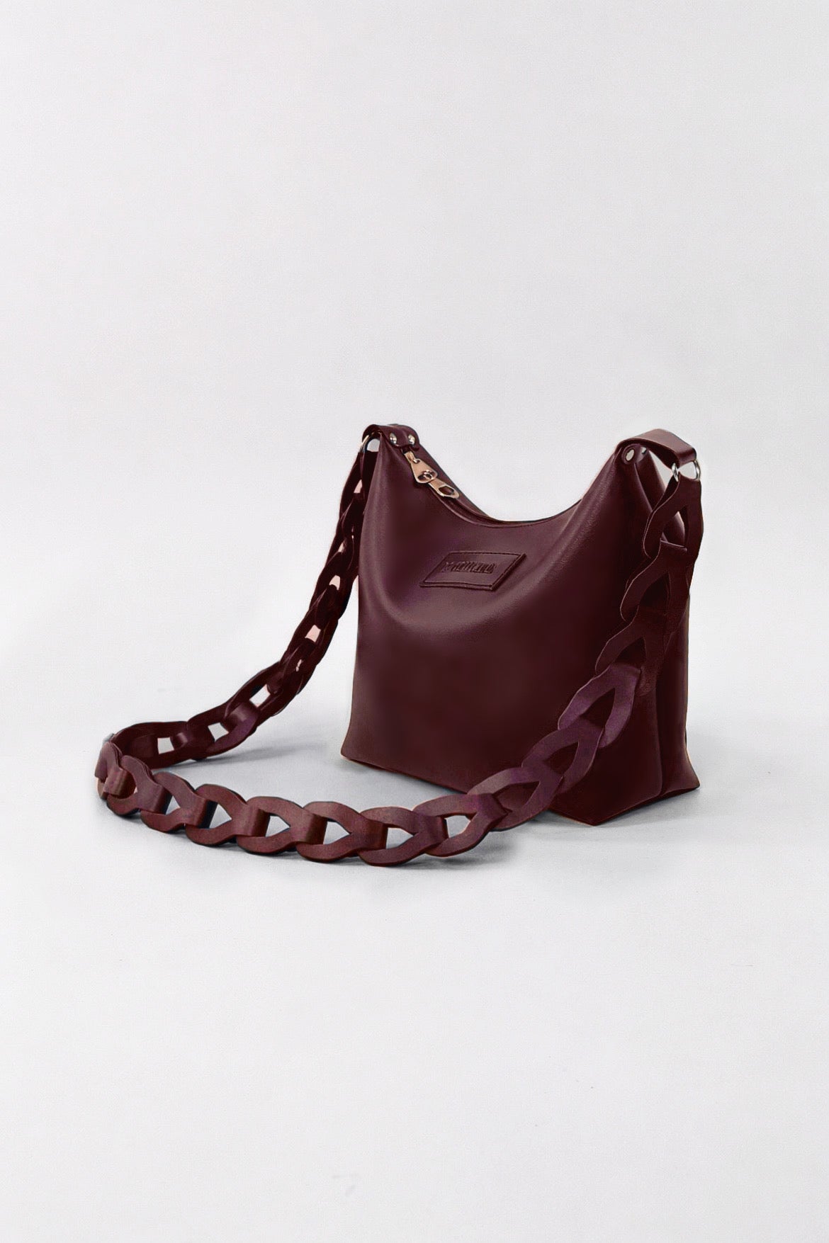 Bold Chain Shoulder Bag - Burgundy