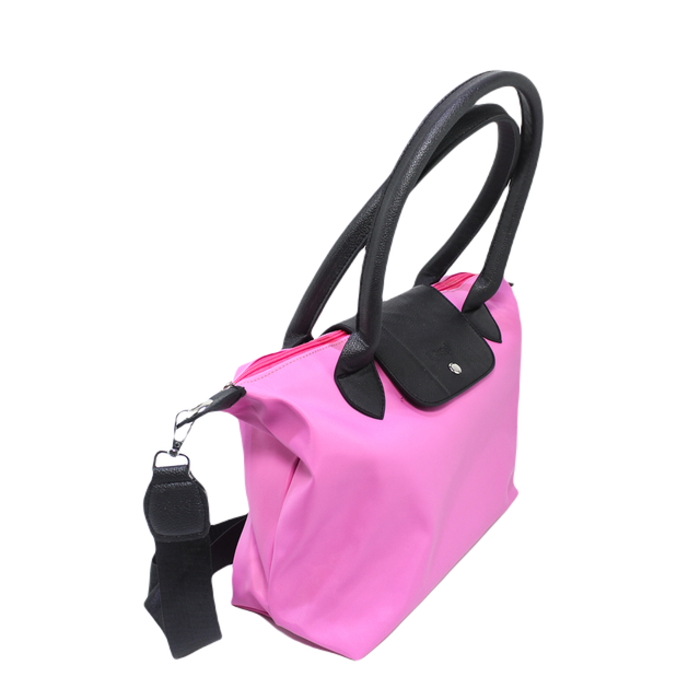 Canvas Two-Tone Handbags - Fuchsia