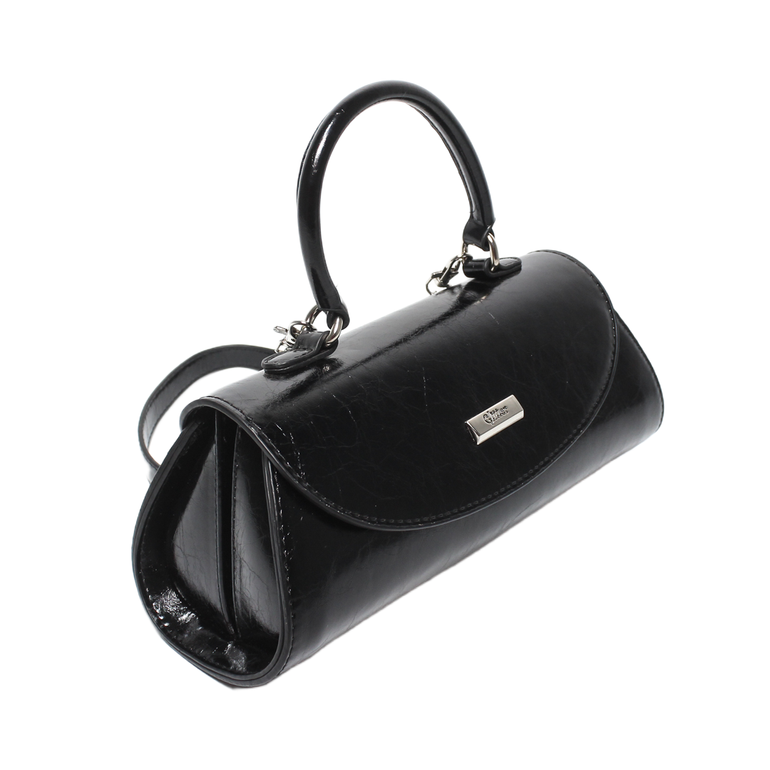 Faux Leather Handbag – Black