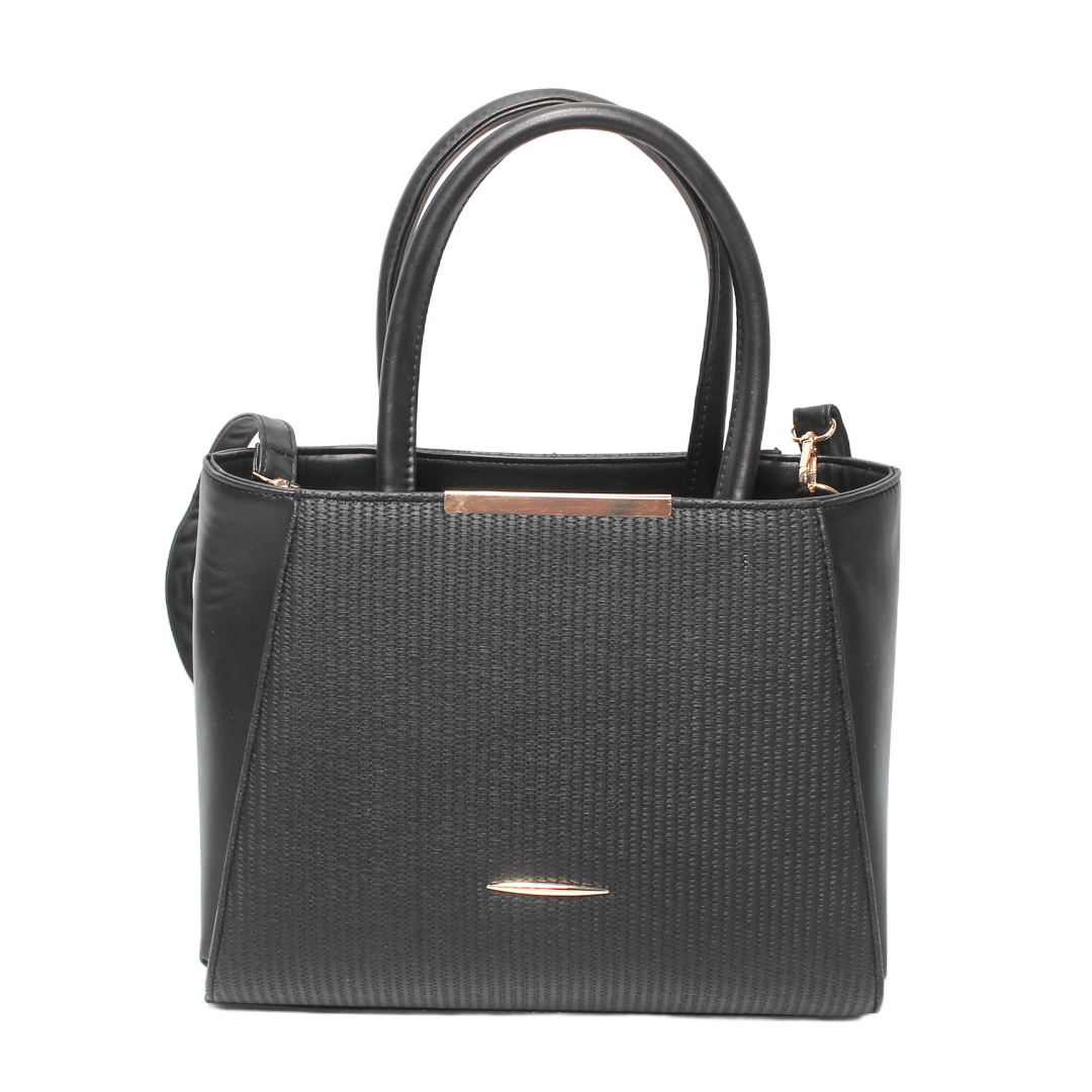 Textured Tote Bag - Black