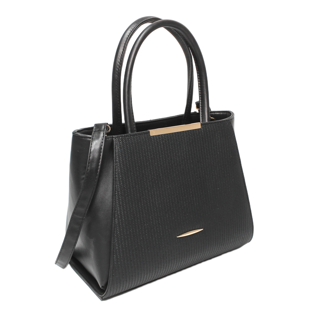 Textured Tote Bag - Black