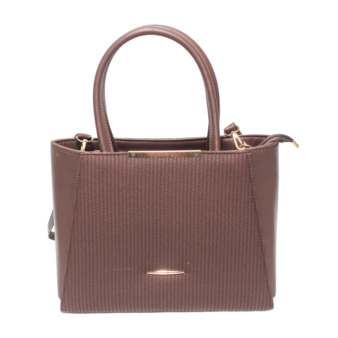 Textured Tote Bag - Brown
