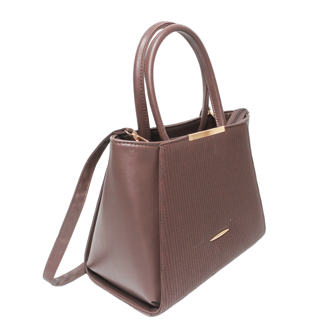 Textured Tote Bag - Brown