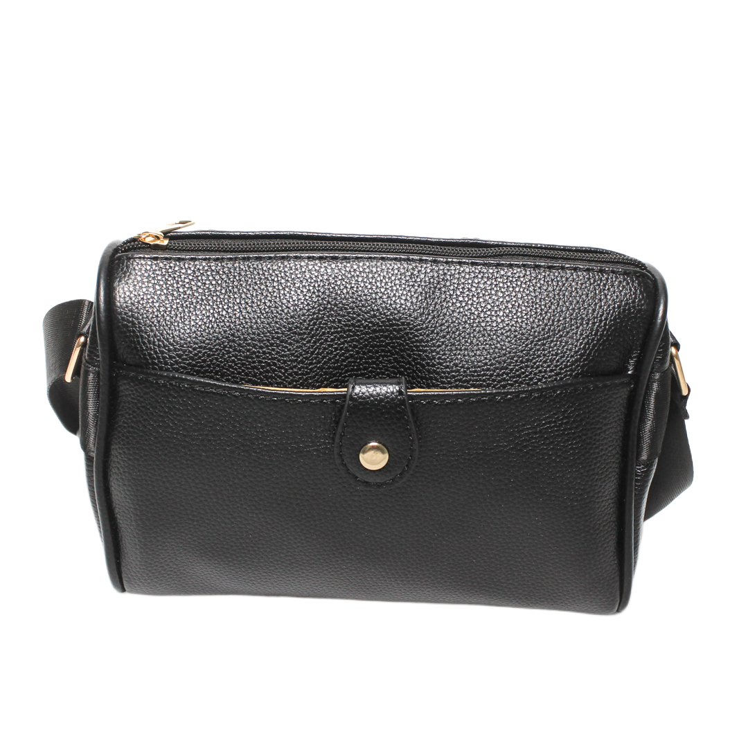 Adjustable Strap Cross Bag - Black