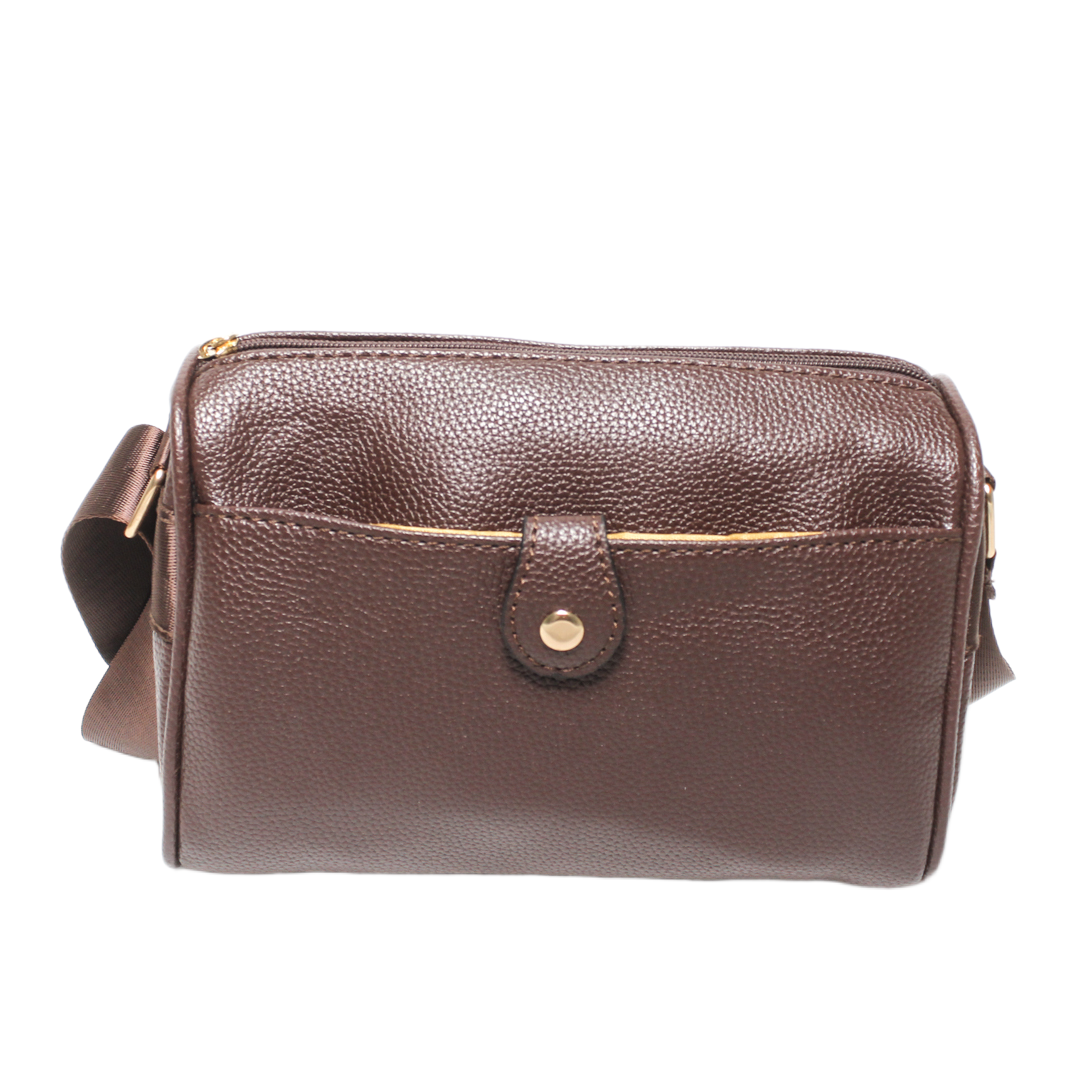 Adjustable Strap Cross Bag - Brown