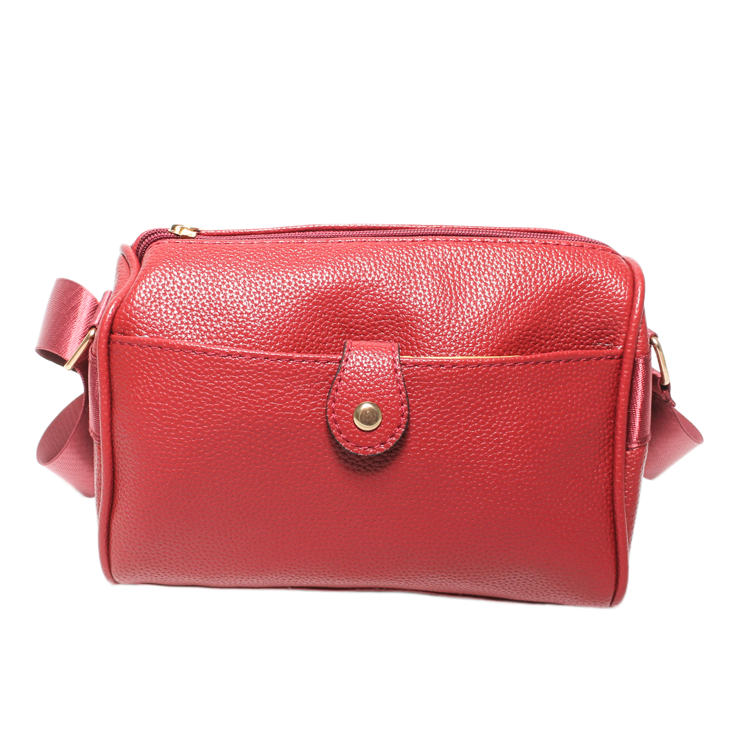 Adjustable Strap Cross Bag - Burgundy
