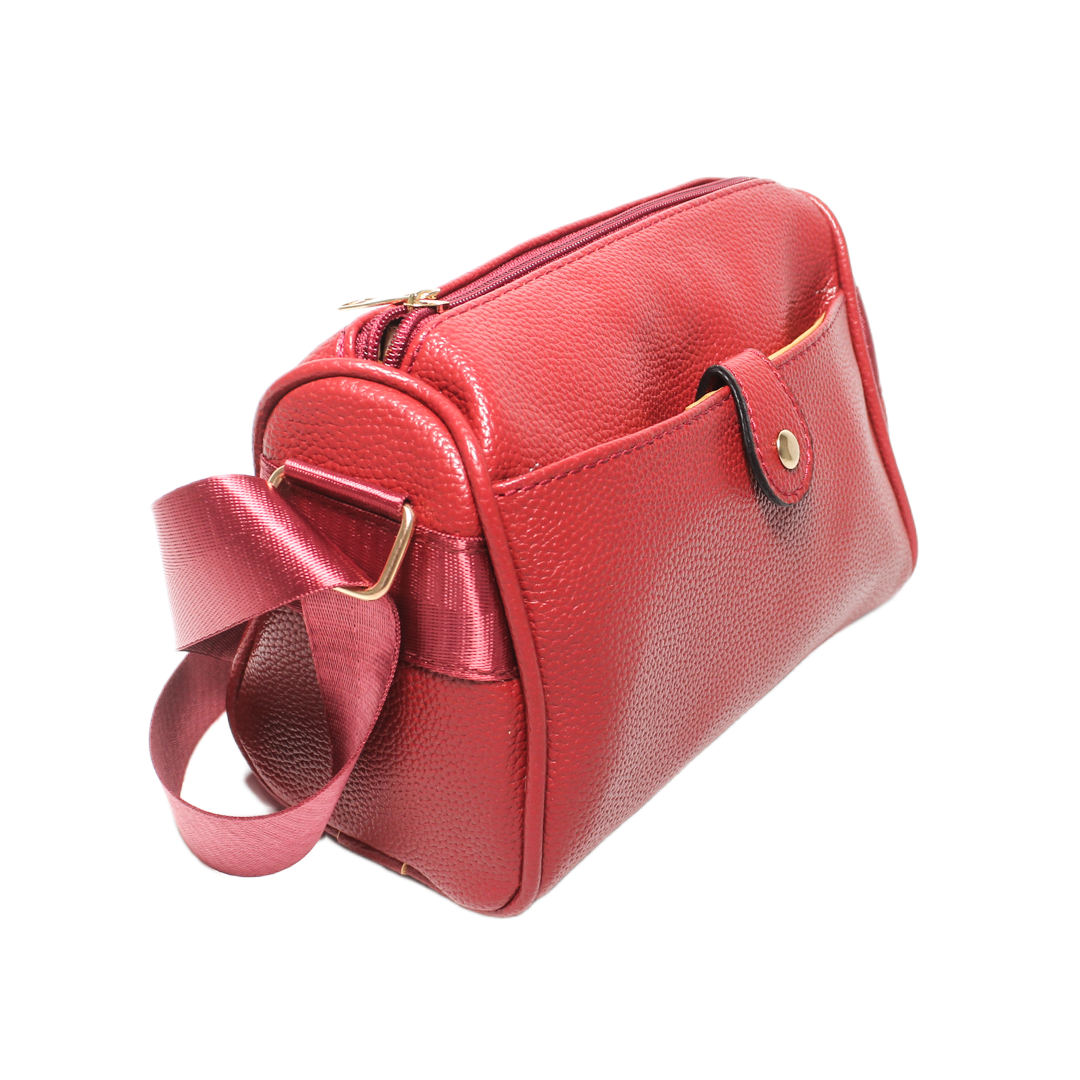 Adjustable Strap Cross Bag - Burgundy
