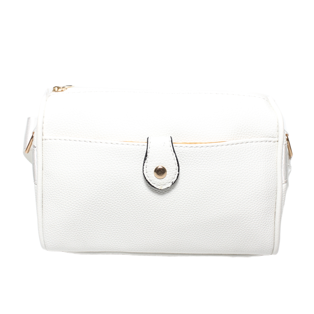 Adjustable Strap Cross Bag - White
