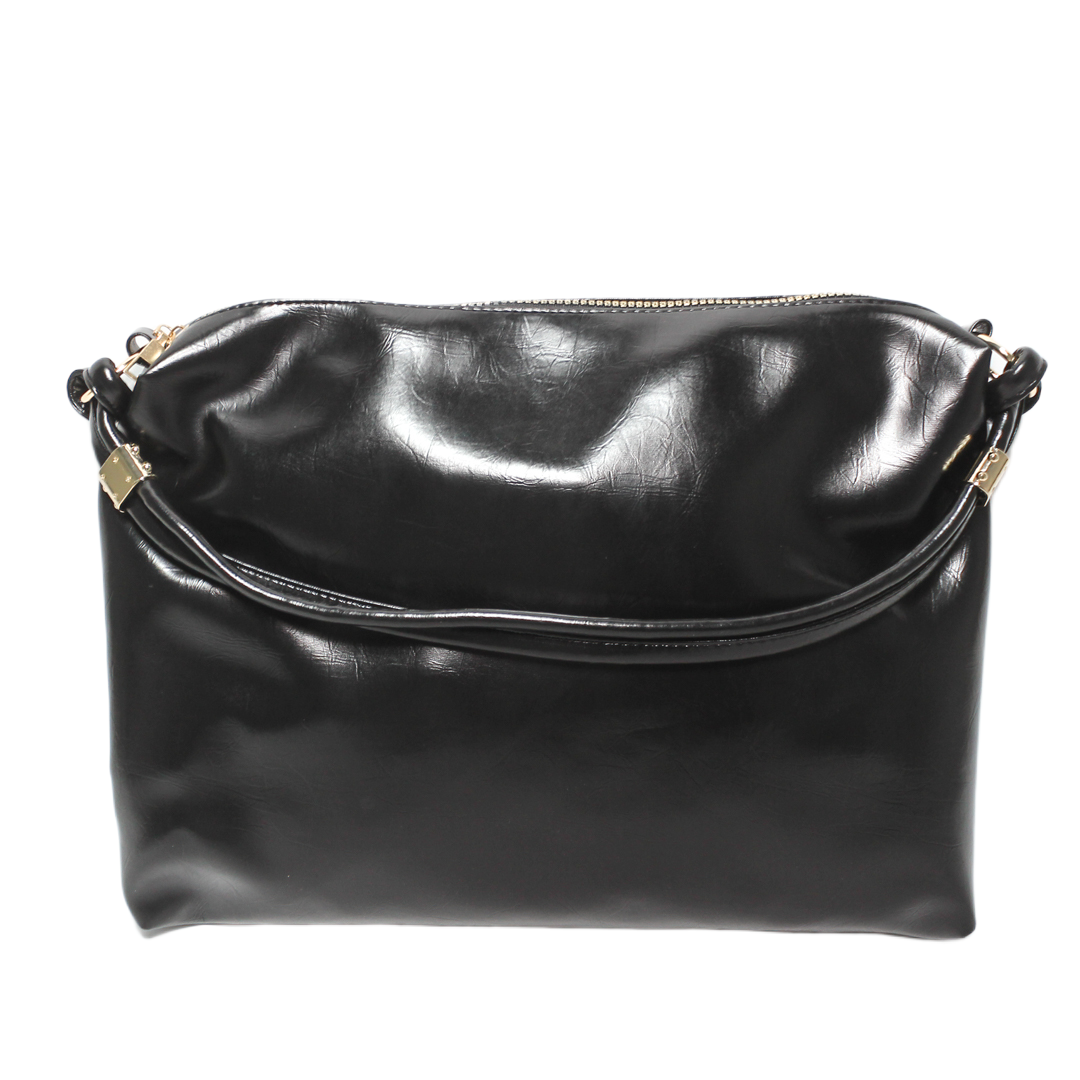 Slouchy Shoulder Bag - Black