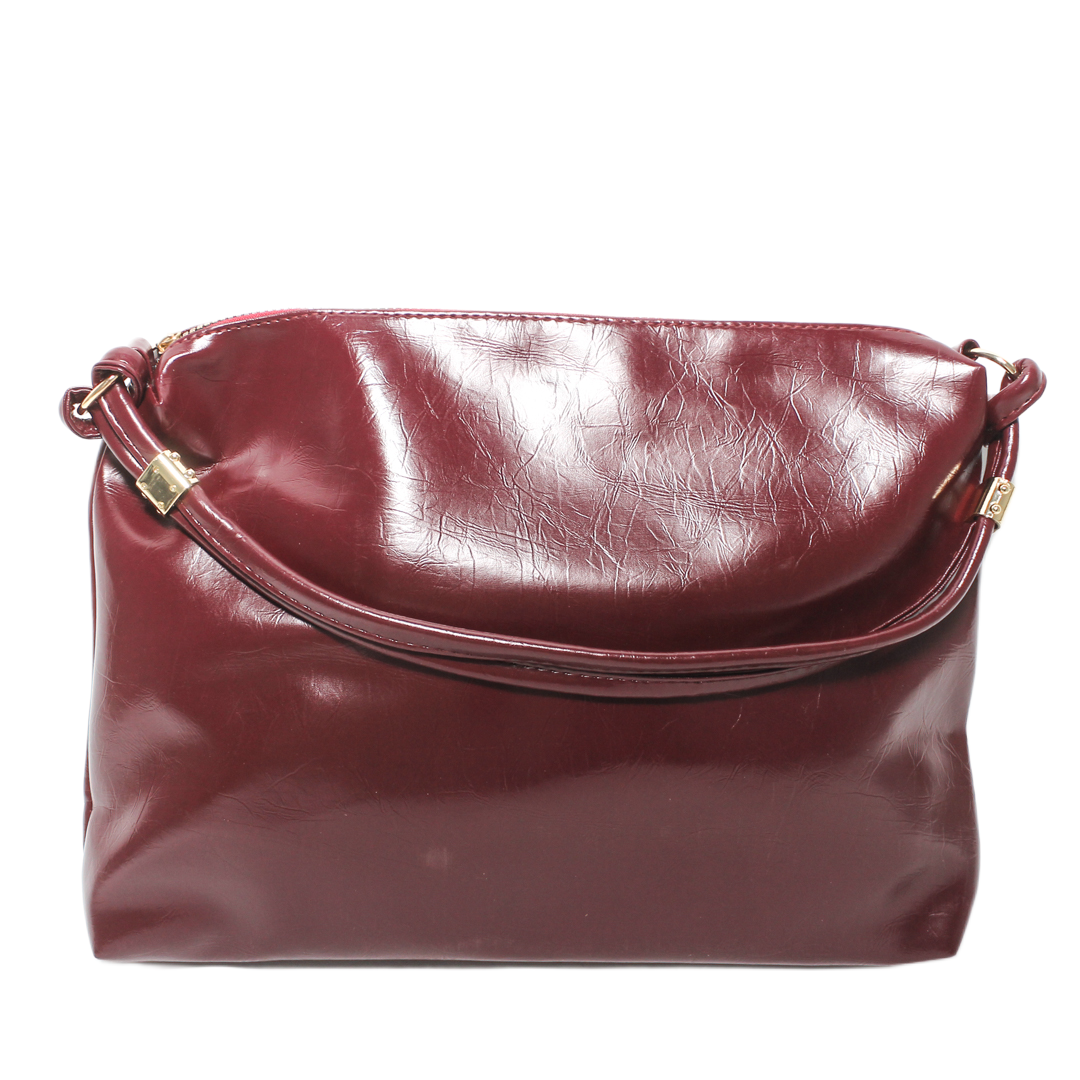 Slouchy Shoulder Bag - Burgundy
