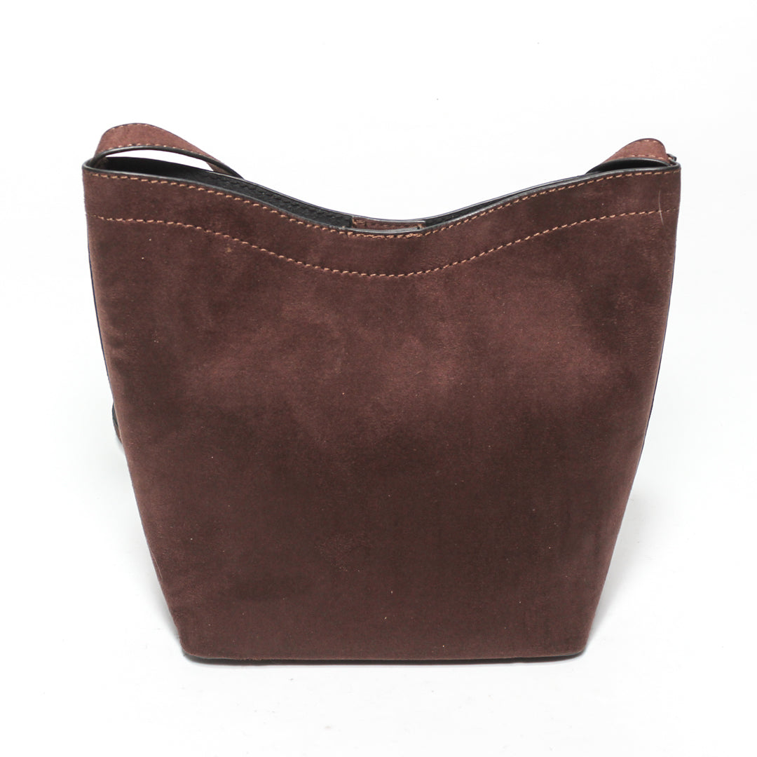 Suede Tote Bag Set - Brown