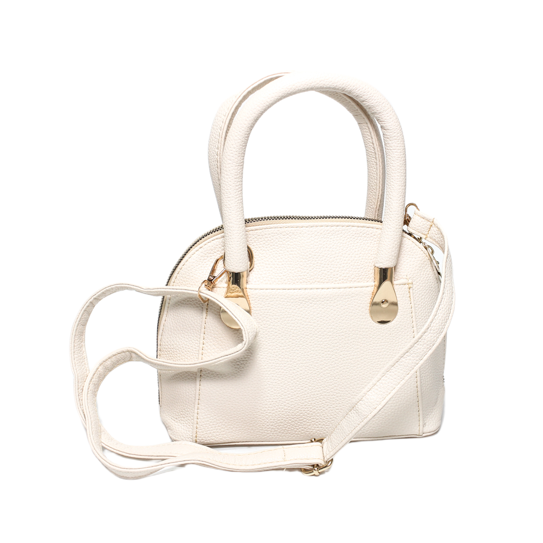 Structured Top Handle Bag - Beige