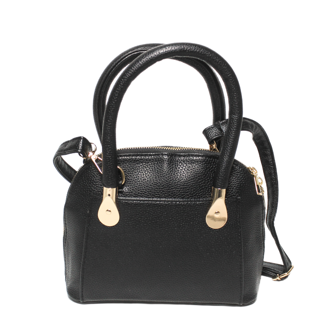 Structured Top Handle Bag - Black