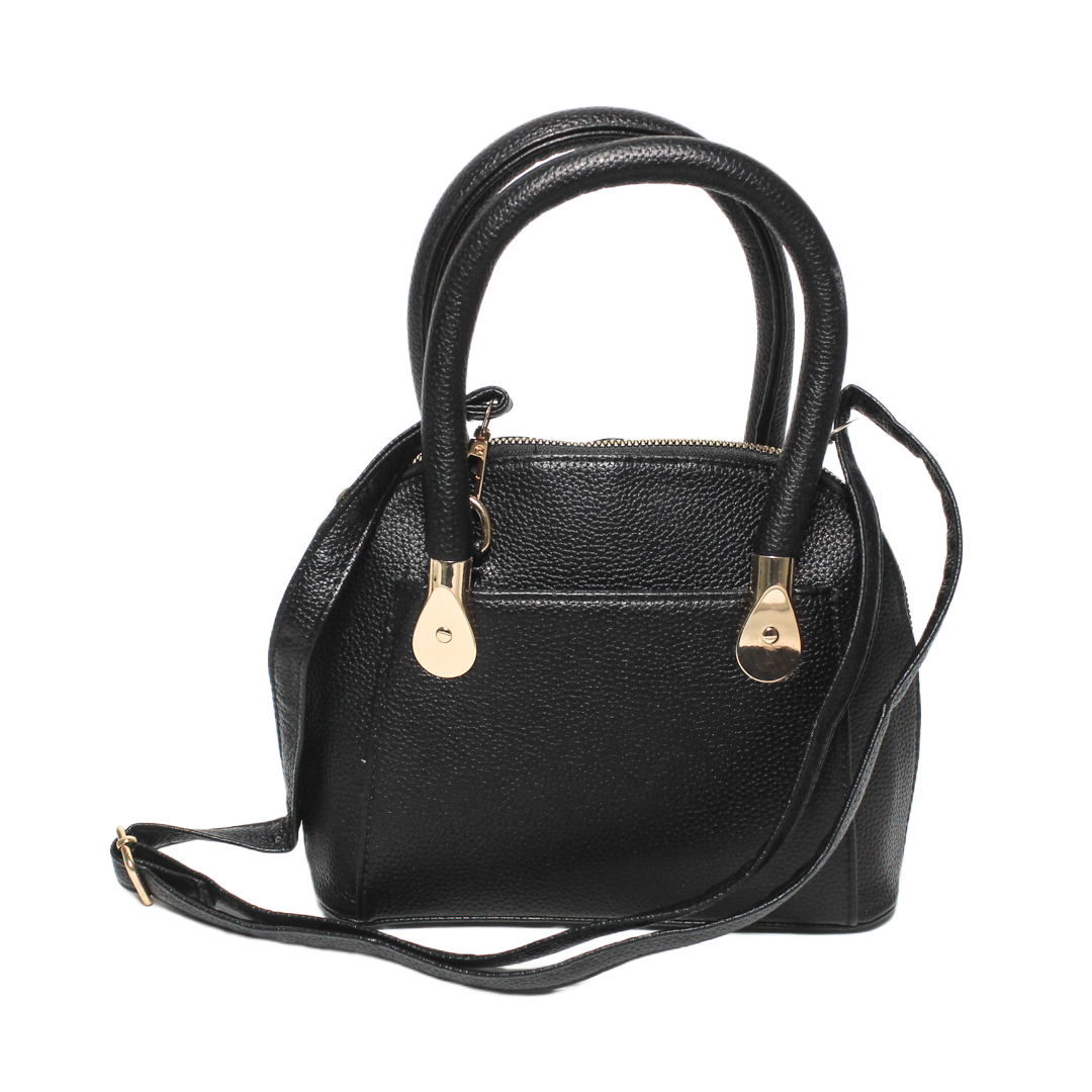 Structured Top Handle Bag - Black