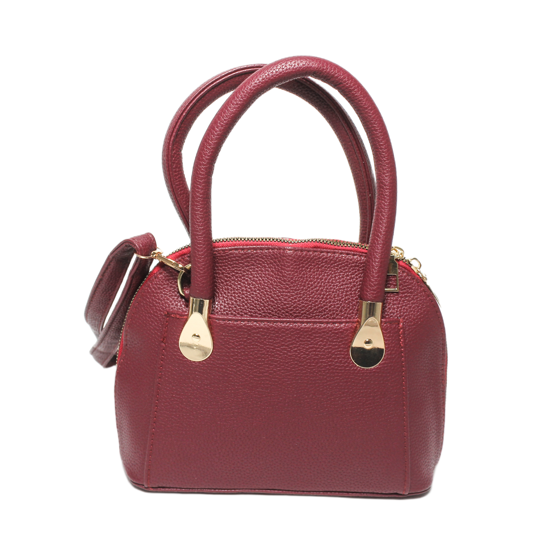 Structured Top Handle Bag - Burgundy