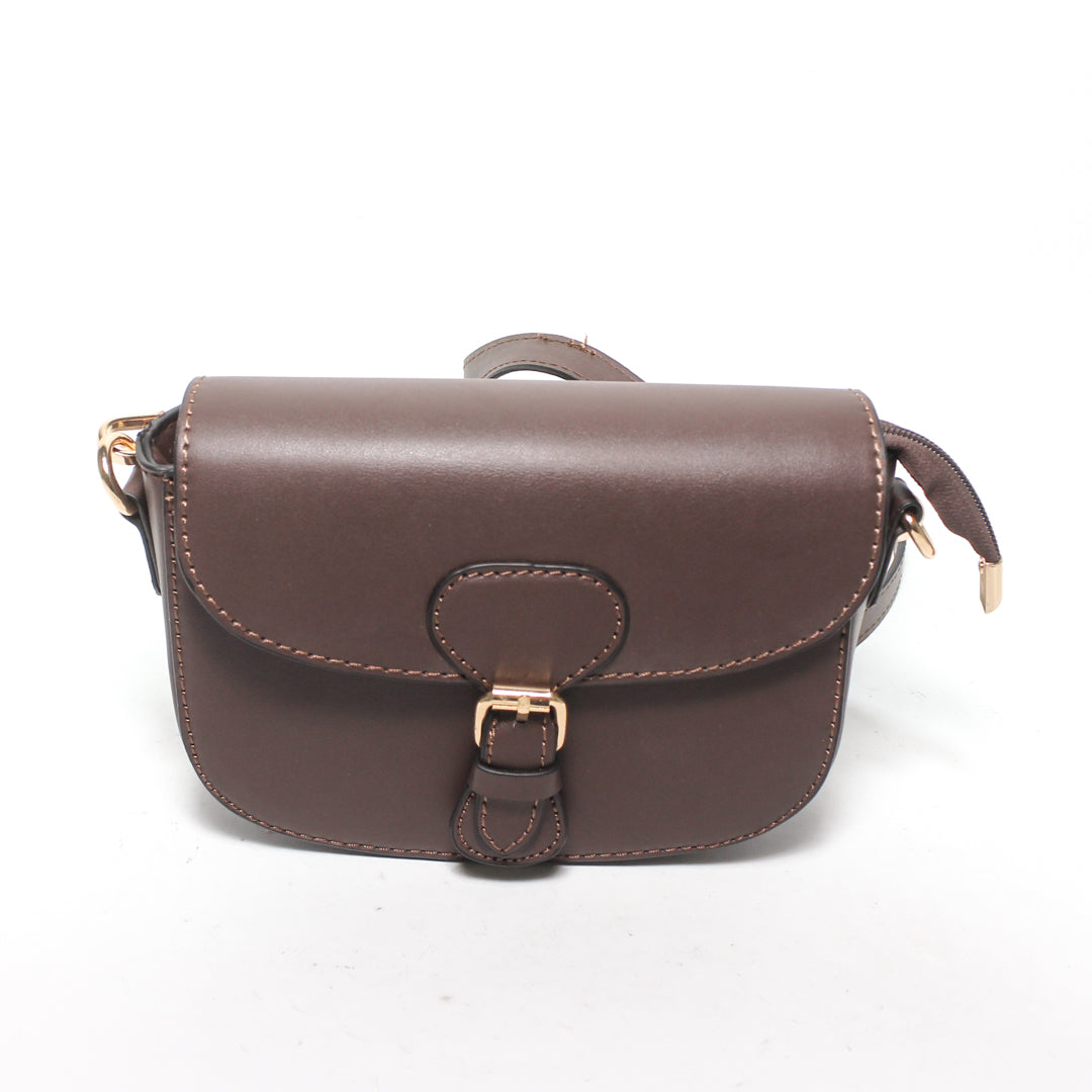 Minimalist Flap Cross Bag - Brown