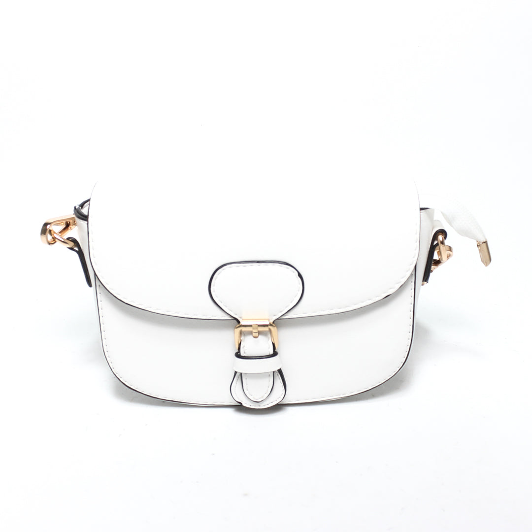 Minimalist Flap Cross Bag - White