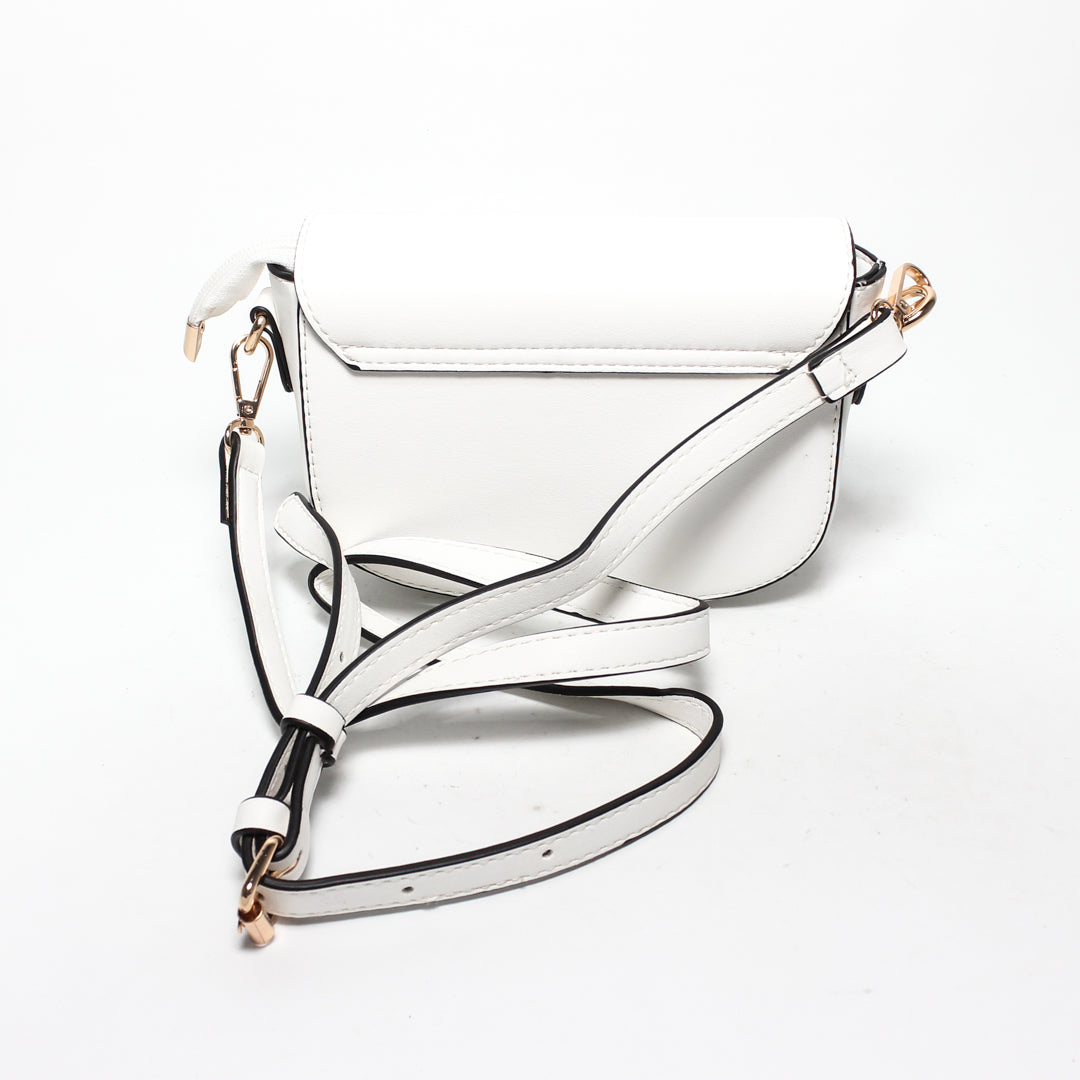 Minimalist Flap Cross Bag - White