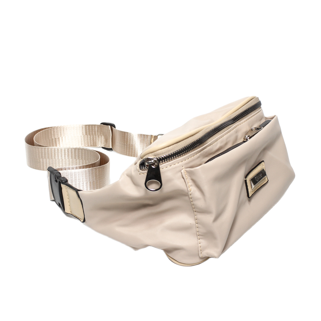 Dual Pocket Waist Bag - Beige