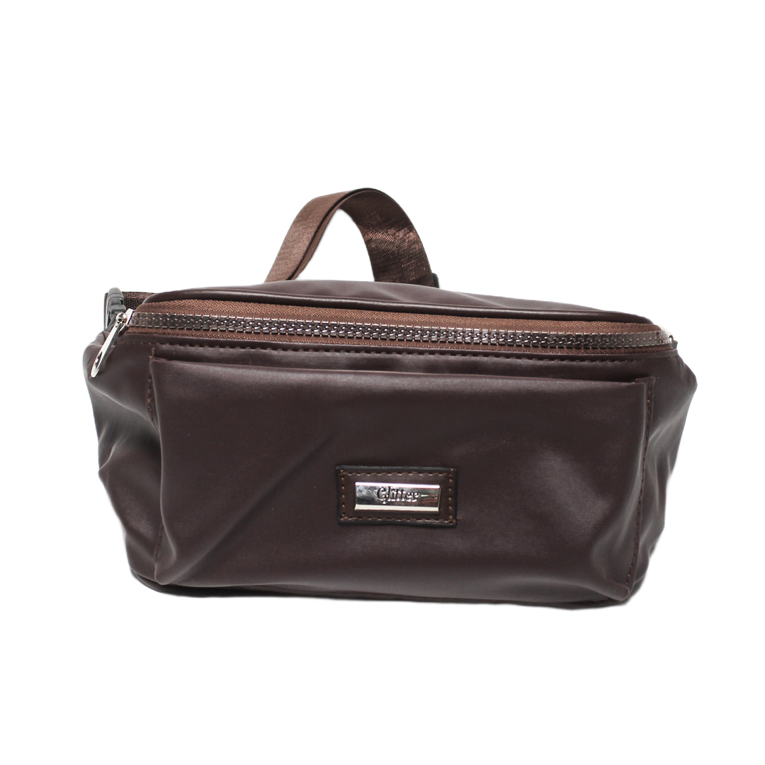 Dual Pocket Waist Bag - Brown