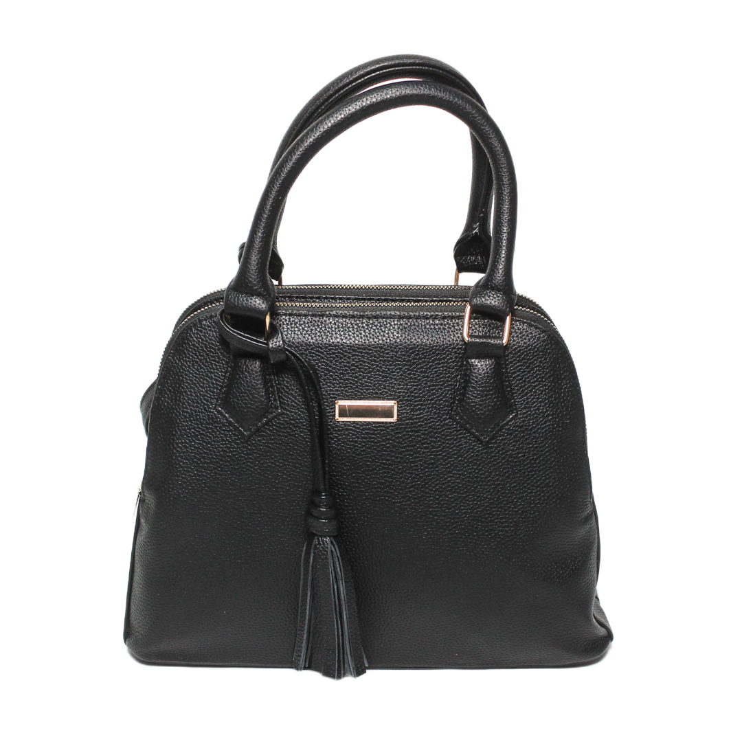 Tassel Satchel Bag - Black