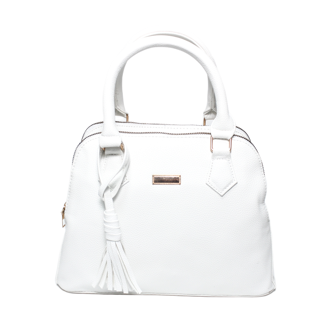 Tassel Satchel Bag - White