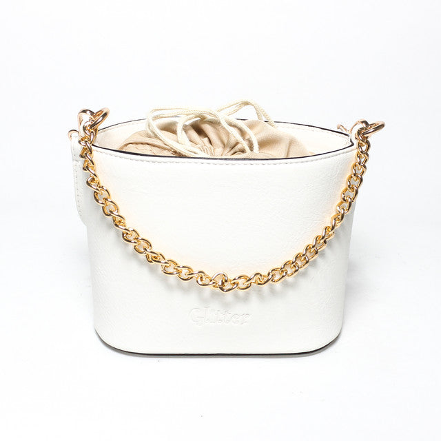 Chain Detail Bucket Bag - White
