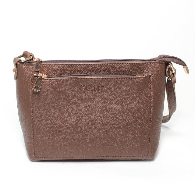 Zip Pocket Cross Bag - Brown