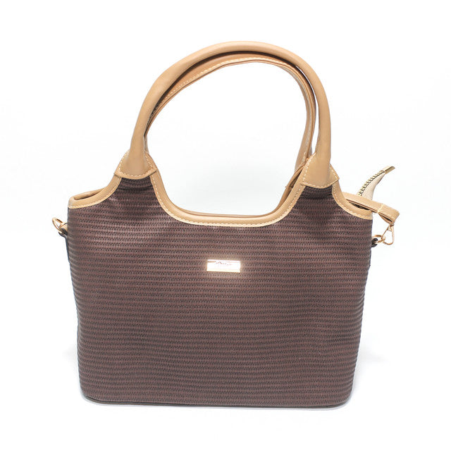 Textured Crossbody Hand Bag - Brown