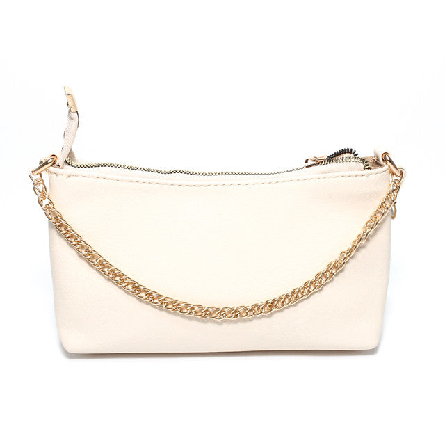 Chain Detail Crossbody Bag - Beige