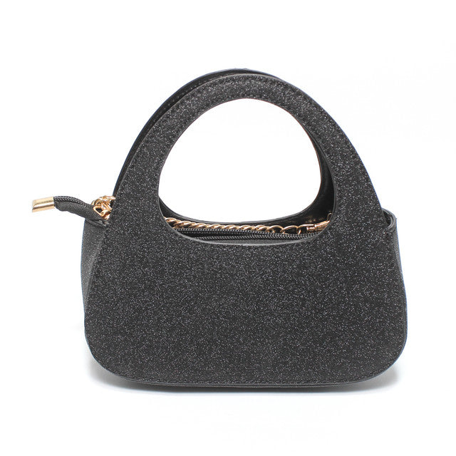 Sparkle Top Handle Hand Bag - Black