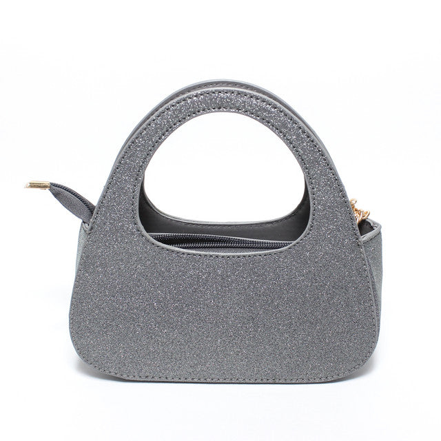 Sparkle Top Handle Hand Bag - Grey