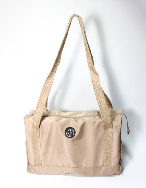 Canvas Shoulder Tote Bag - Beige