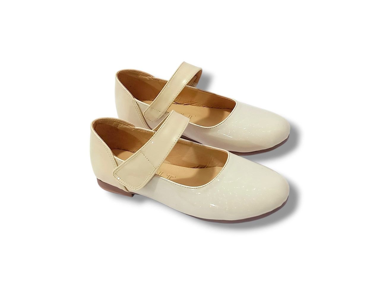 Patent Mary Jane Shoes - Beige