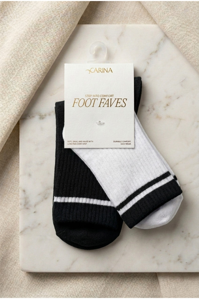 Striped Contrast Cuff Socks – Multicolor