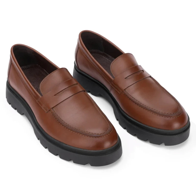 Solid Chunky Sole Penny Loafers – Havan