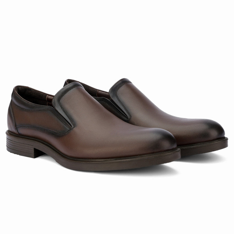 Classic Slip-On Moc Toe Loafers – Brown