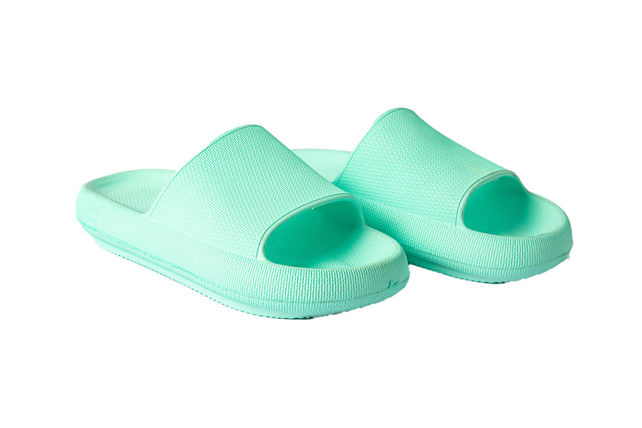 EVA PVC Solid Slide Slippers – Turquoise