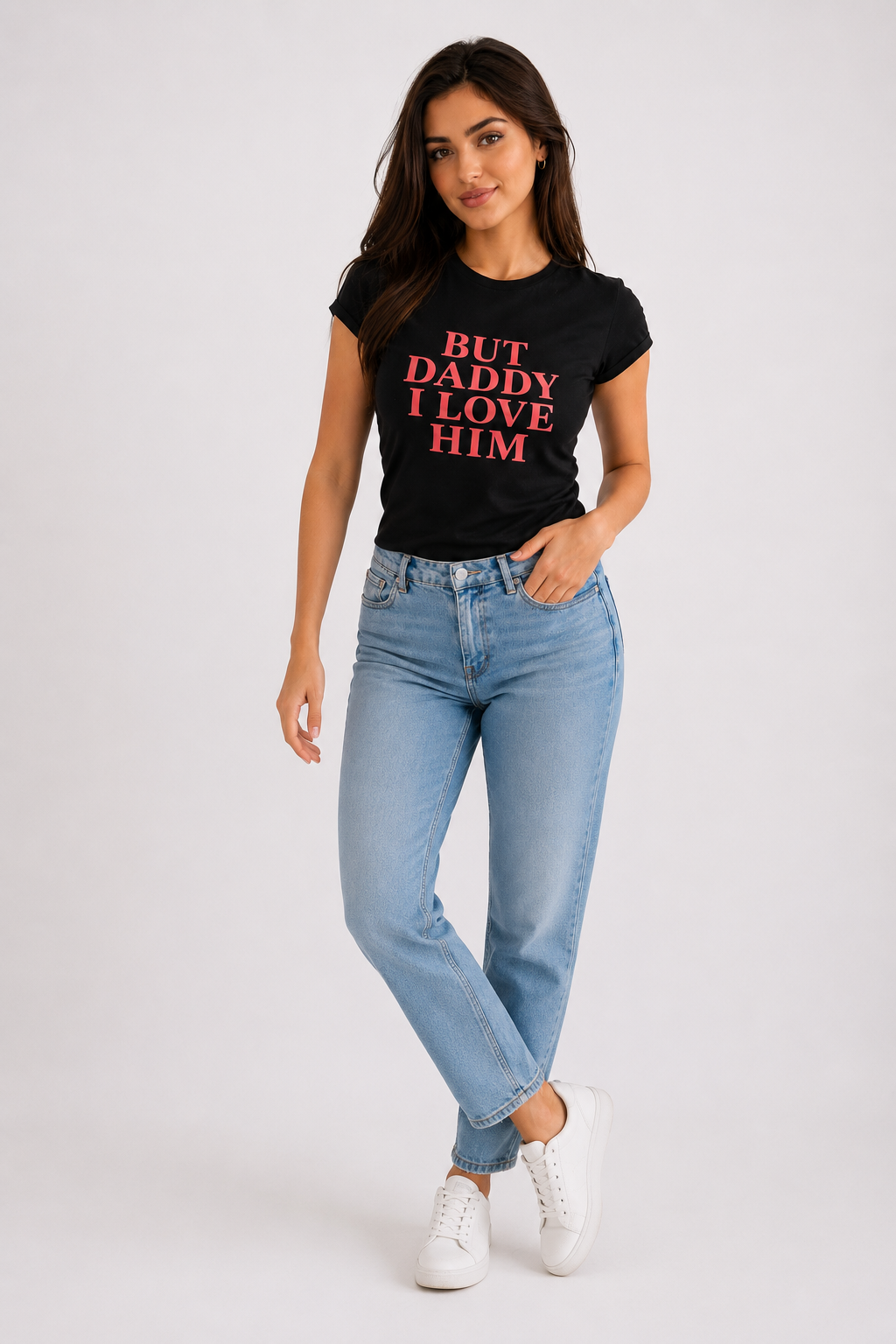 Statement Graphic Crop Top - Black