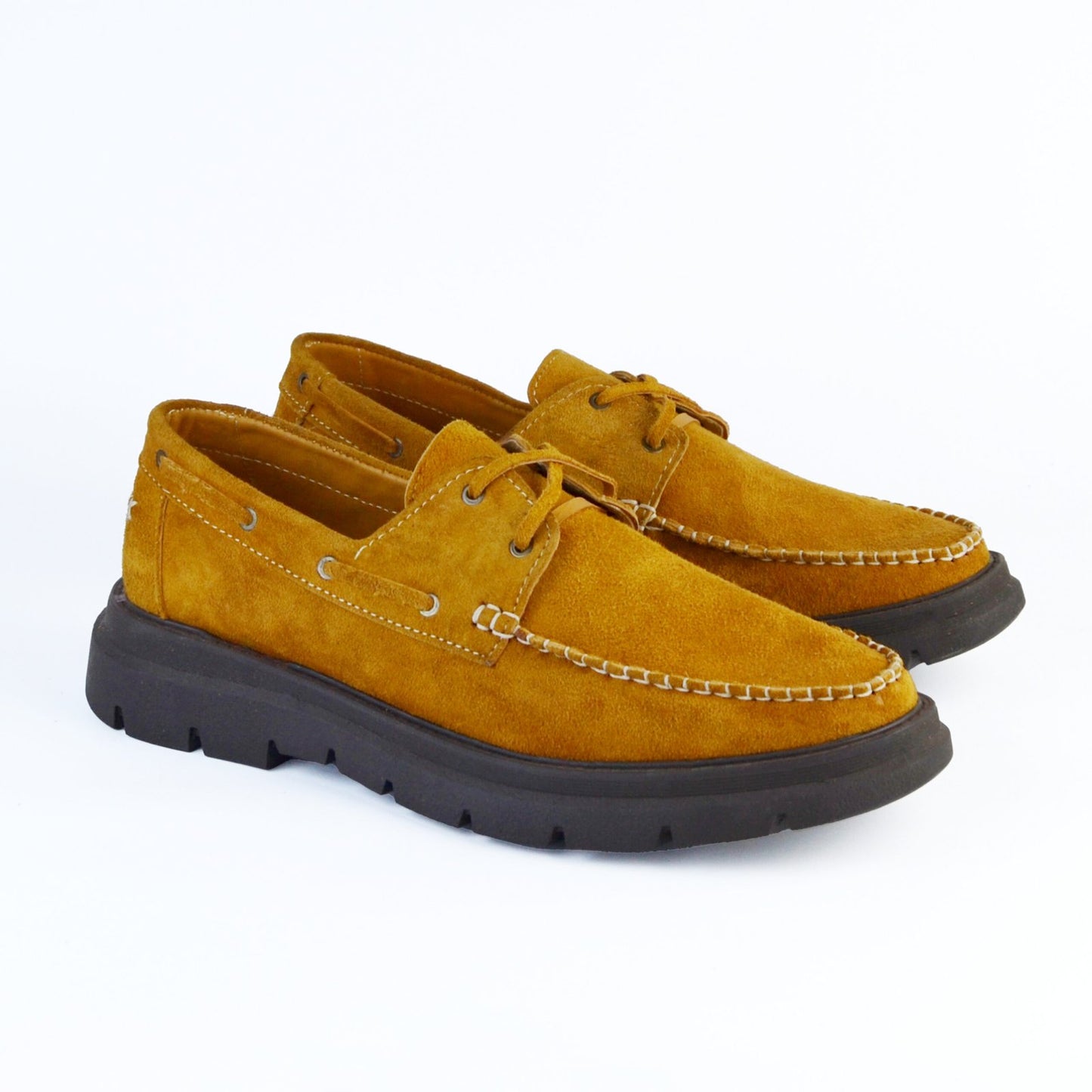 Leather Shark Casual Shoes - Mustard Yellow