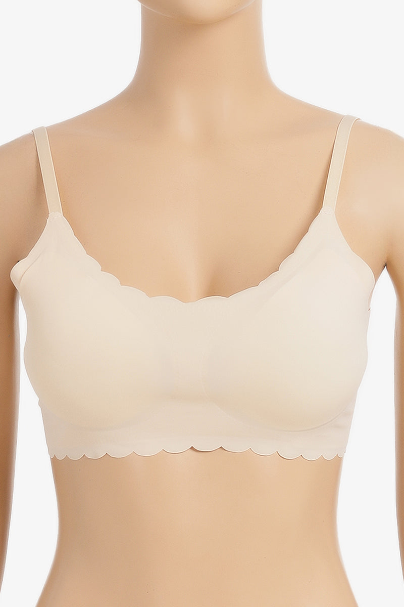 Scalloped Seamless Bra - Nude