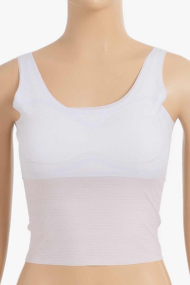 Laser-Cut Padded Top - White