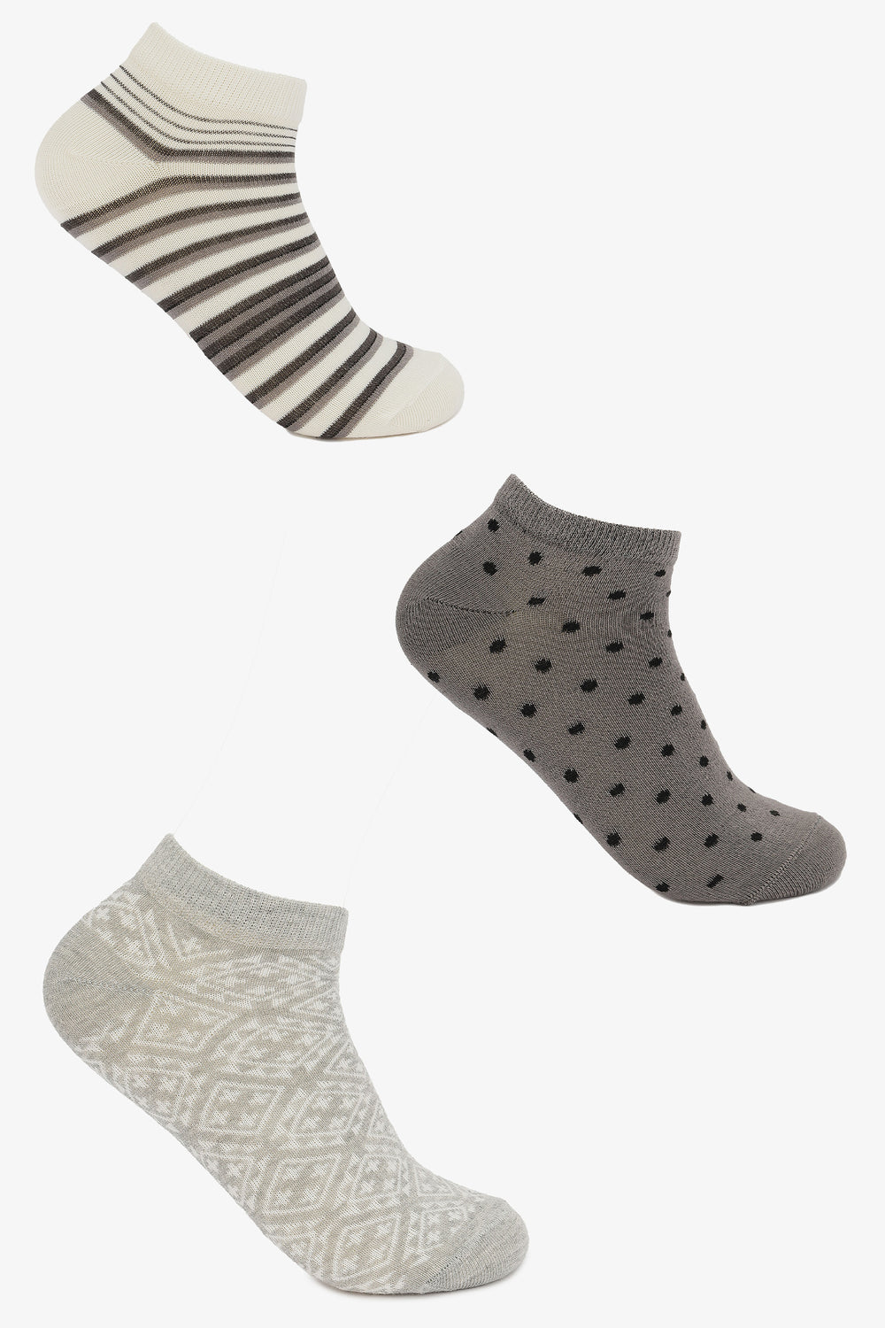 Mixed Pattern Ankle Socks – Multicolor