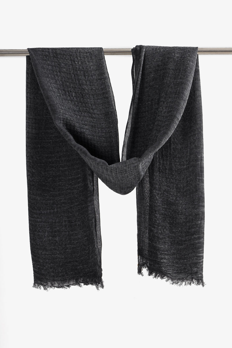 Light Linen Scarf - Dark Grey