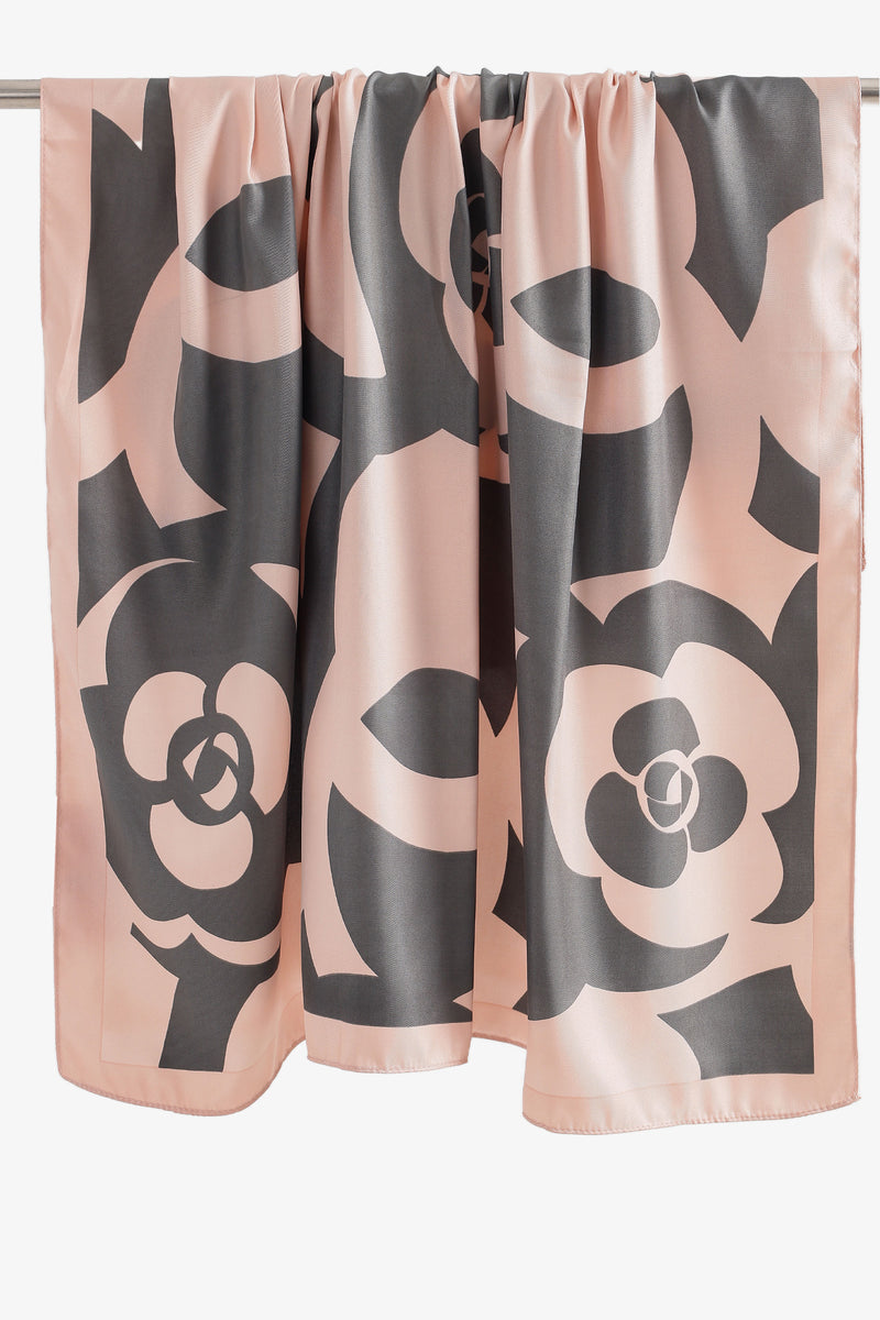 Mod-Style Floral Scarf - Pink
