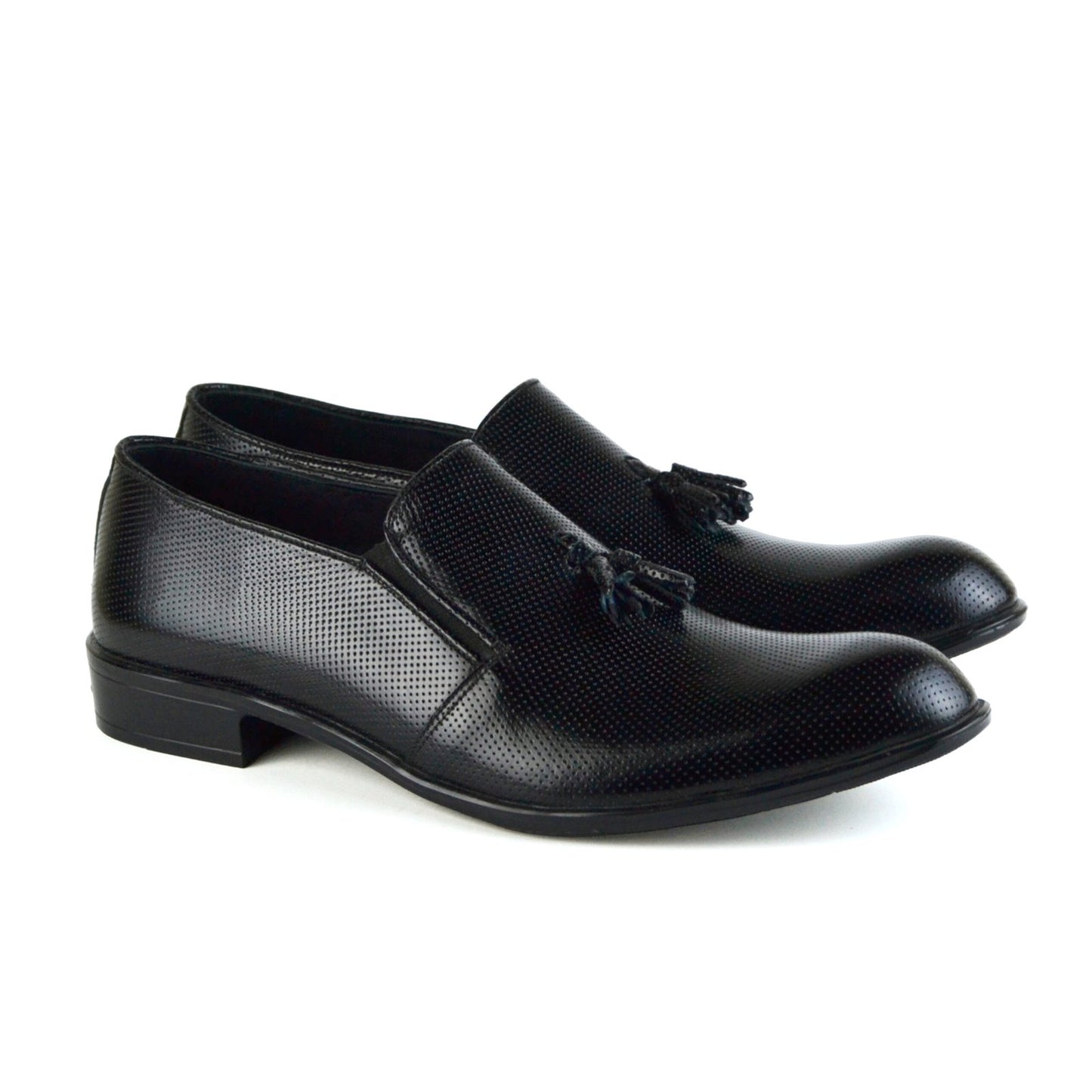 Leather Tassel Loafers - Black